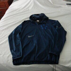 Nike Field General Fly Rush Half Zip Hooded Football Men Jacket Navy Blue Large